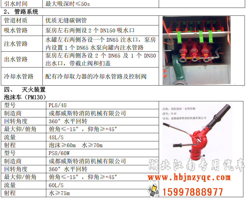 湖北江南2023年重汽汕德卡13噸消防車評測